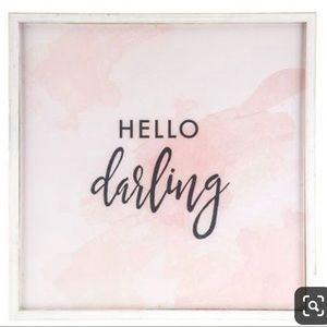 Wall Decor Hello Darling Pink Hobby Lobby Frame Poshmark